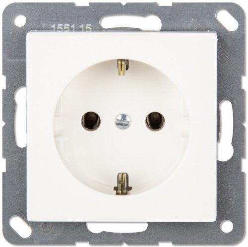 Розетка с заземлением без рамки Jung EcoProfi 1-м. белый картинка